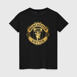 Женская футболка хлопок Манчестер Юнайтед gold