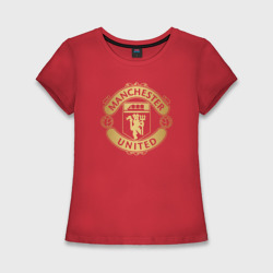 Женская футболка хлопок Slim Манчестер Юнайтед gold