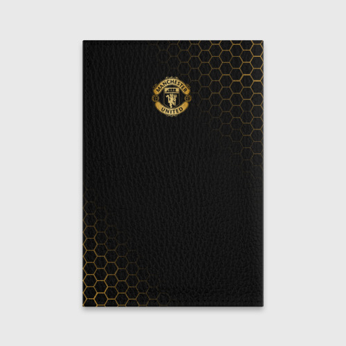 Обложка для паспорта матовая кожа МАНЧЕСТЕР ЮНАЙТЕД GOLD, цвет черный - фото 2