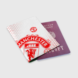 Обложка для паспорта матовая кожа Манчестер Юнайтед white - фото 2