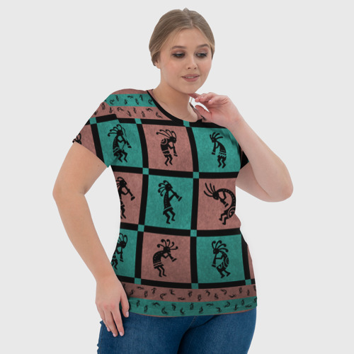 Женская футболка 3D Кокопелли, цвет 3D печать - фото 6