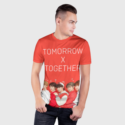 Мужская футболка 3D Slim с принтом TOMORROW X TOGETHER, фото на моделе #1