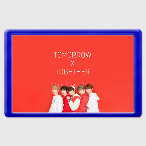 Магнит 45*70 Tomorrow X together, цвет синий