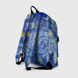 Рюкзак с принтом Полотно ван Гога для любого человека, вид сзади №1. Цвет основы: белый