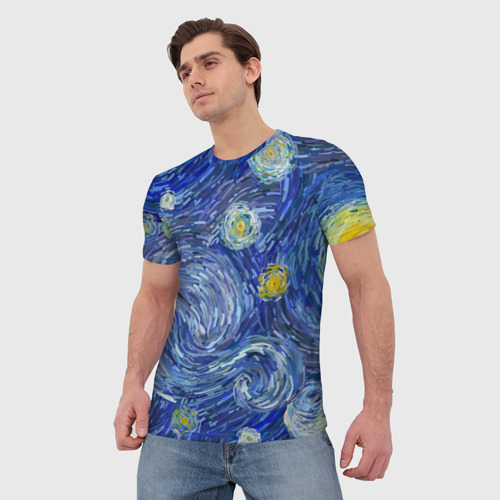 Мужская футболка 3D Полотно ван Гога, цвет 3D печать - фото 3
