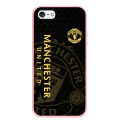 Чехол для iPhone 5/5S матовый Манчестер Юнайтед - team coat of arms