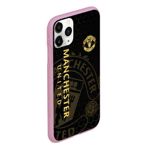 Чехол для iPhone 11 Pro Max матовый Манчестер Юнайтед - team coat of arms, цвет розовый - фото 3