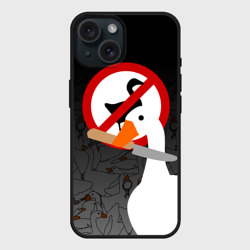Чехол силиконовый для Apple iPhone 15 матовый Untitled Goose Game