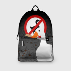Рюкзак с принтом Untitled Goose Game для любого человека, вид спереди №3. Цвет основы: белый