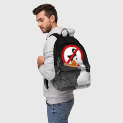 Рюкзак с принтом Untitled Goose Game для любого человека, вид спереди №2. Цвет основы: белый