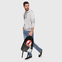 Рюкзак с принтом Untitled Goose Game для любого человека, вид спереди №5. Цвет основы: белый