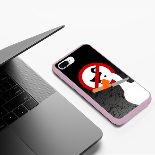Чехол для iPhone 7Plus/8 Plus матовый Untitled Goose Game, цвет розовый - фото 5