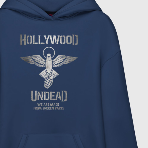 Худи SuperOversize хлопок Hollywood Undead, цвет темно-синий - фото 3