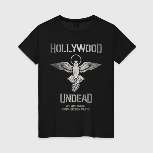 Женская футболка хлопок Hollywood Undead, цвет черный