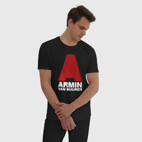 Мужская пижама хлопок Armin van Buuren, цвет черный - фото 3