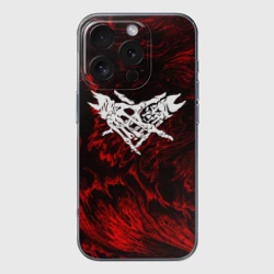 Чехол для iPhone 16 Pro силиконовый с защитой камеры Velial Squad red abstract