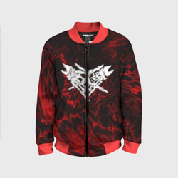 Детский бомбер 3D Velial Squad red abstract