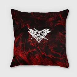 Подушка 3D Velial Squad red abstract