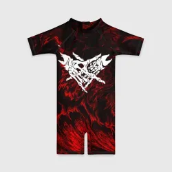 Детский купальный костюм 3D Velial Squad red abstract