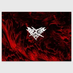 Поздравительная открытка Velial Squad red abstract