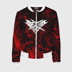 Женский бомбер 3D Velial Squad red abstract