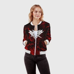 Женский бомбер 3D Velial Squad red abstract - фото 2