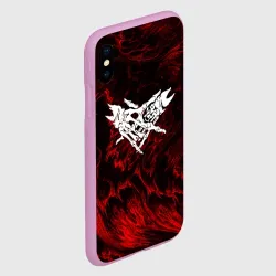 Чехол для iPhone XS Max матовый Velial Squad red abstract - фото 2