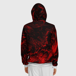 Толстовка с принтом Velial Squad red abstract для мужчины, вид на модели сзади №2. Цвет основы: белый