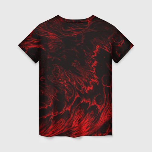 Женская футболка 3D Velial Squad red abstract, цвет 3D печать - фото 2