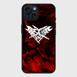 Чехол силиконовый для Apple iPhone 15 матовый Velial Squad red abstract