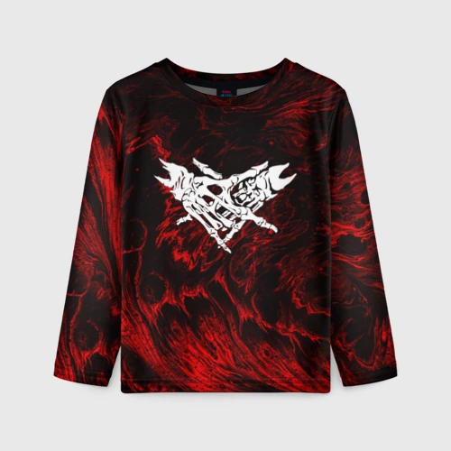 Детский лонгслив 3D Velial Squad red abstract
