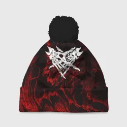 Шапка 3D c помпоном Velial Squad red abstract