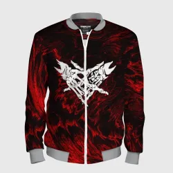 Мужской бомбер 3D Velial Squad red abstract