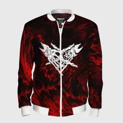 Мужской бомбер 3D Velial Squad red abstract