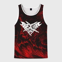 Мужская майка 3D Velial Squad red abstract