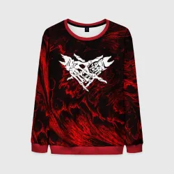 Мужской свитшот 3D Velial Squad red abstract