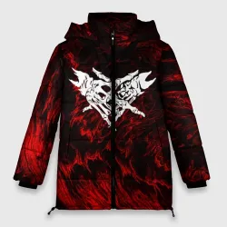 Женская зимняя куртка Oversize Velial Squad red abstract