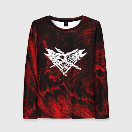 Женский лонгслив 3D Velial Squad red abstract