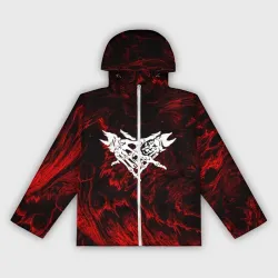 Женская ветровка 3D Velial Squad red abstract