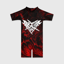 Детский купальный костюм 3D Velial Squad red abstract