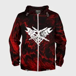 Мужская ветровка 3D Velial Squad red abstract