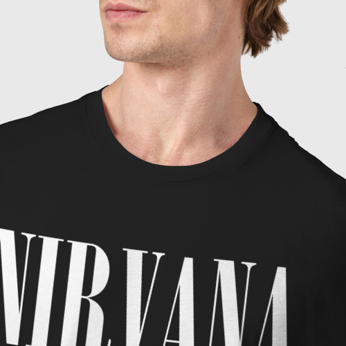 Мужская футболка хлопок NIRVANA, цвет черный - фото 6