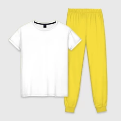 Женская пижама с белой футболкой хлопок Без дизайна