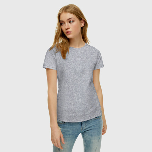 Женская футболка хлопок Без дизайна, цвет меланж - фото 3
