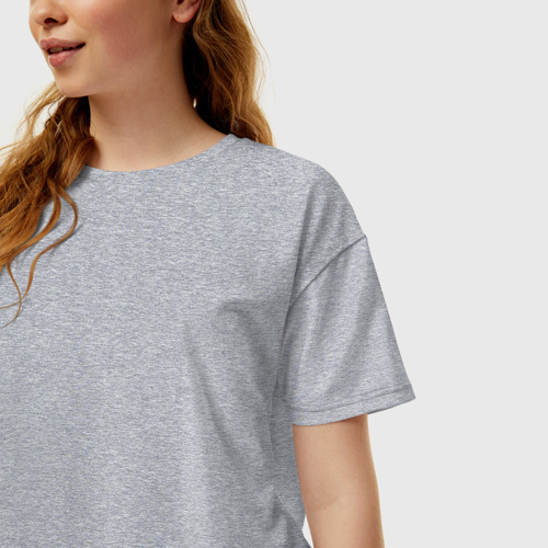 Женская футболка хлопок Oversize Без дизайна, цвет меланж - фото 3