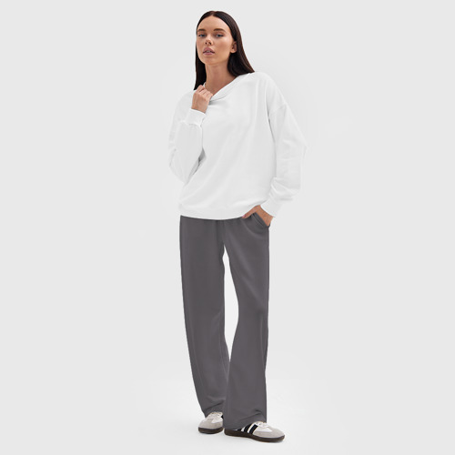 Женские брюки oversize без начеса хлопок Без дизайна - фото 5