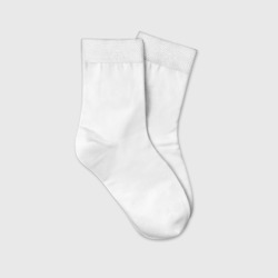 Детские носки с вышивкой с принтом Без дизайна для любого человека, вид спереди №2. Цвет основы: белый