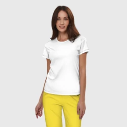 Женская пижама с белой футболкой хлопок Без дизайна - фото 2