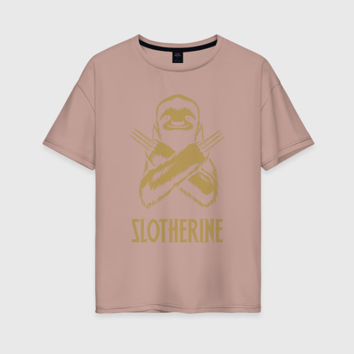 Женская футболка из хлопка оверсайз с принтом Sloth, вид спереди №1