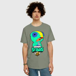 Мужская футболка хлопок Oversize Brawl Stars Leon - фото 2